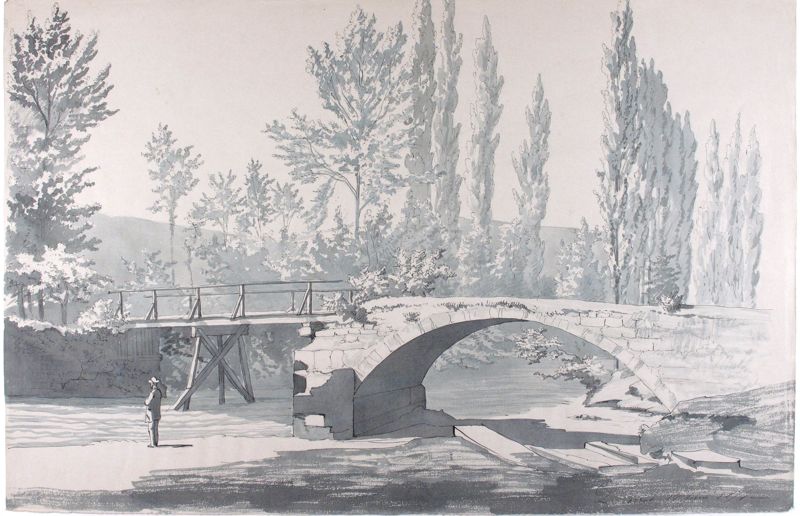 Le pont de Kersan en 1874 (AD 65 - 65 Fi)