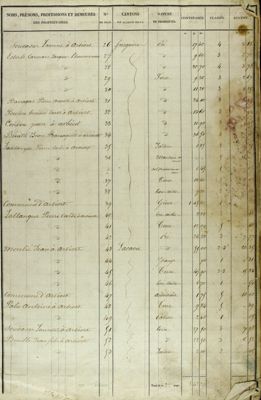 Etat des sections d'Arbéost (1834) - ADHP, 3 P 778