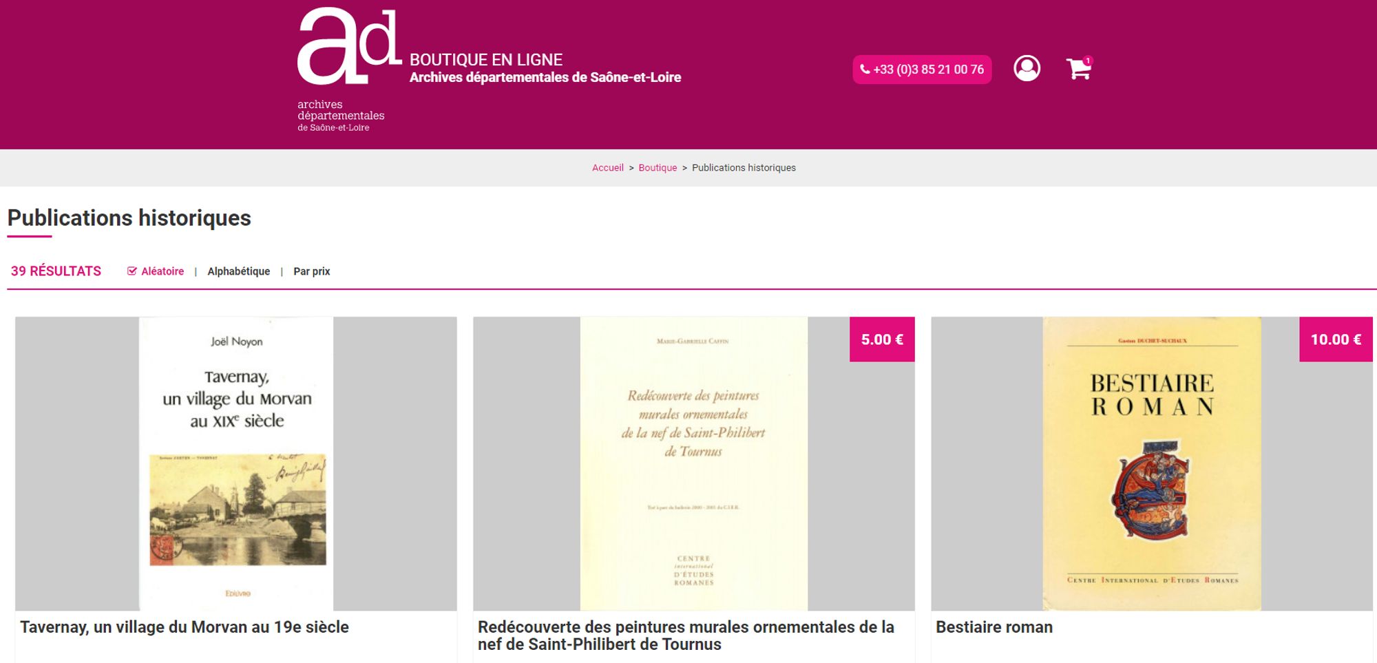 Vente de publications en ligne