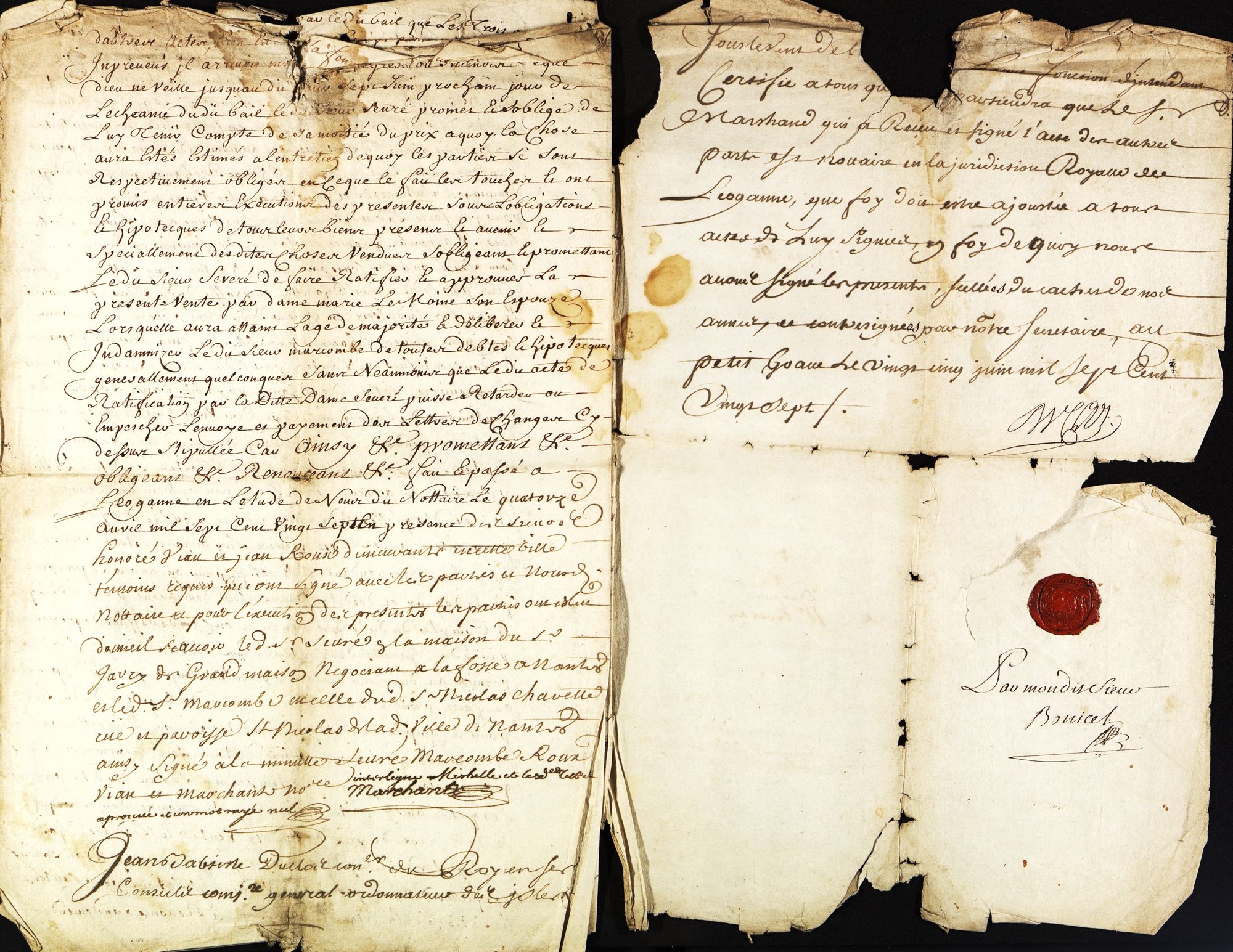 Acte de vente d'une habitation à Léogane sur l'île de Saint-Domingue, 1727, page 4 - F 429 (AD 71)