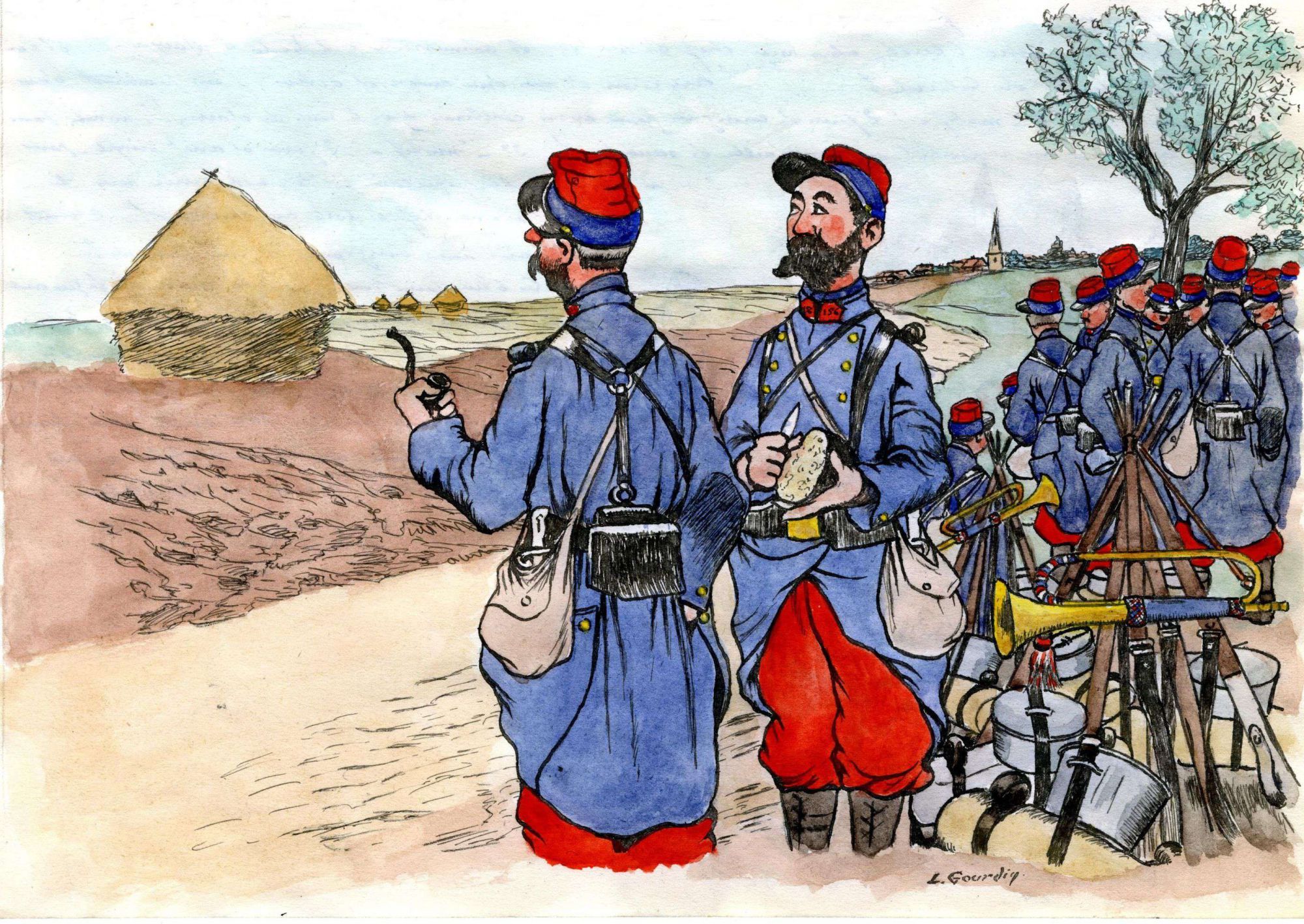 Armées (ill. Paul Louis Gourdin, 12NUM100, FRAD071_100_01_008)