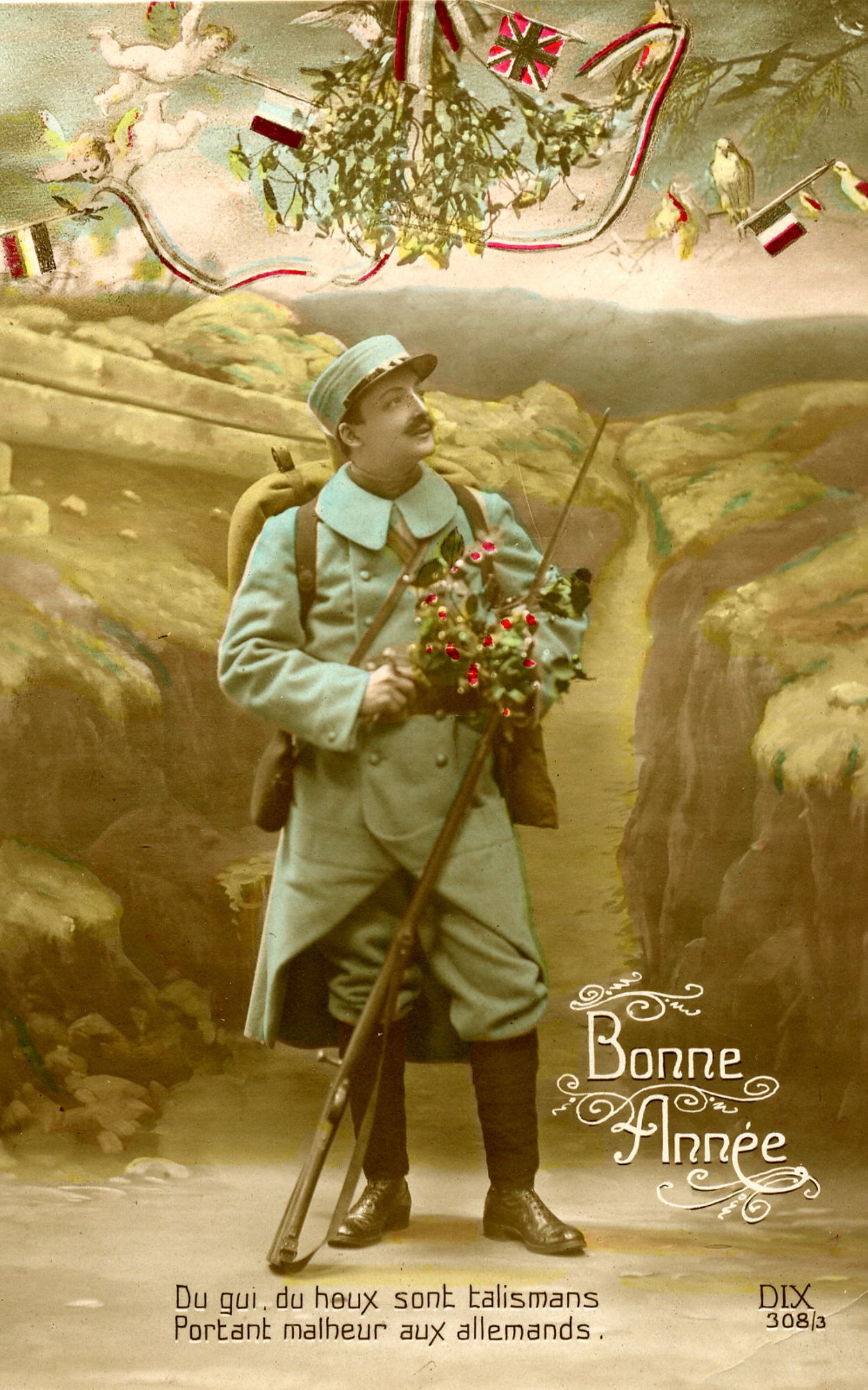 Carte postale d'un poilu (13J)