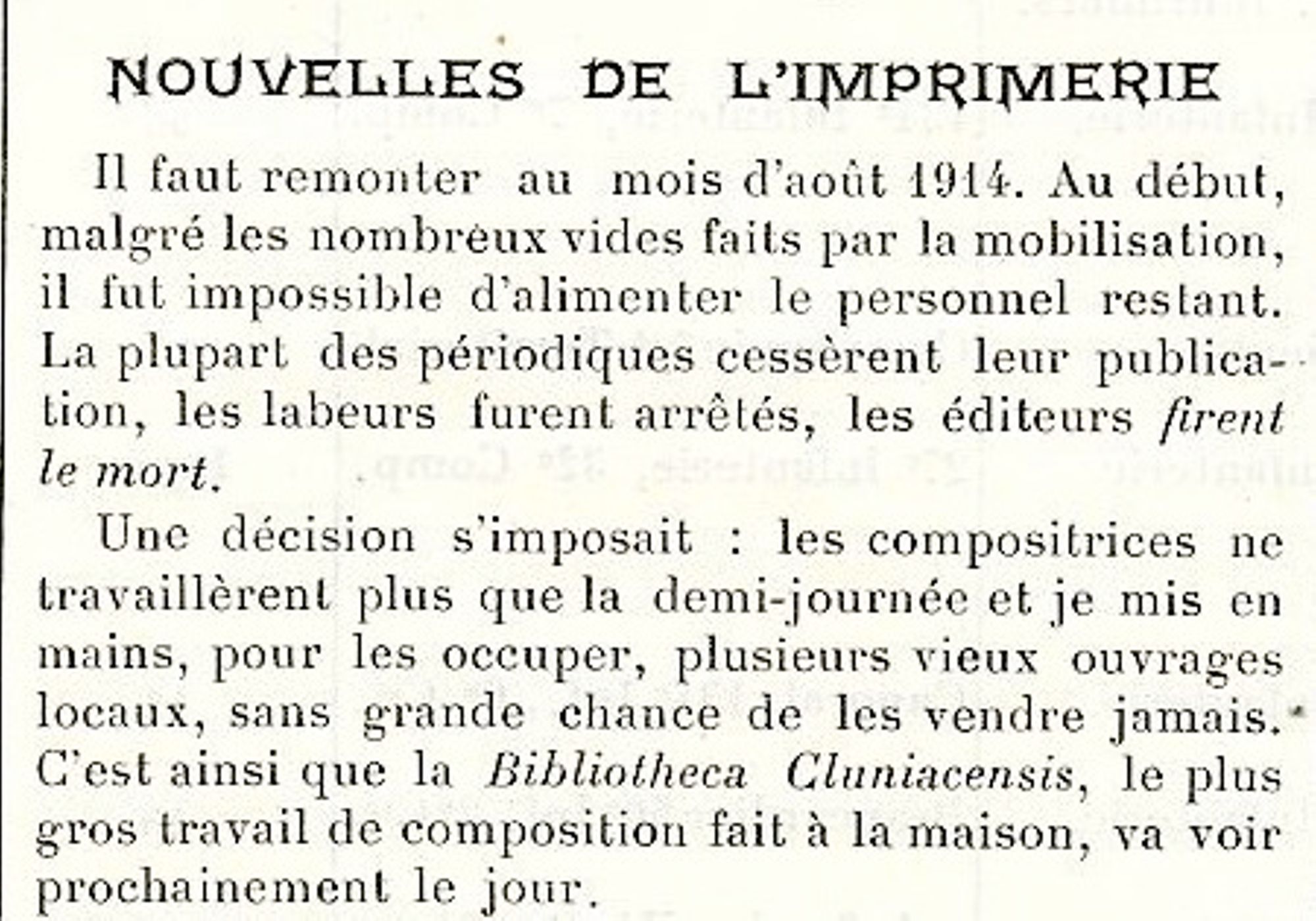 Journal de guerre de l'imprimerie Protat (extrait, décembre 1915)