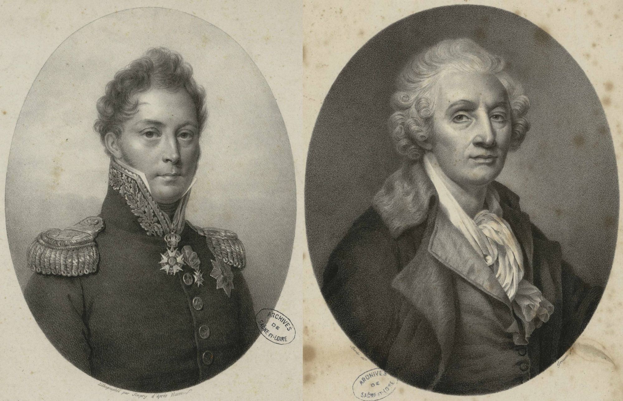 Personnalités de Saône-et-Loire (exposition virtuelle, 2 FI2/9 et 17, Thiard et Greuze)