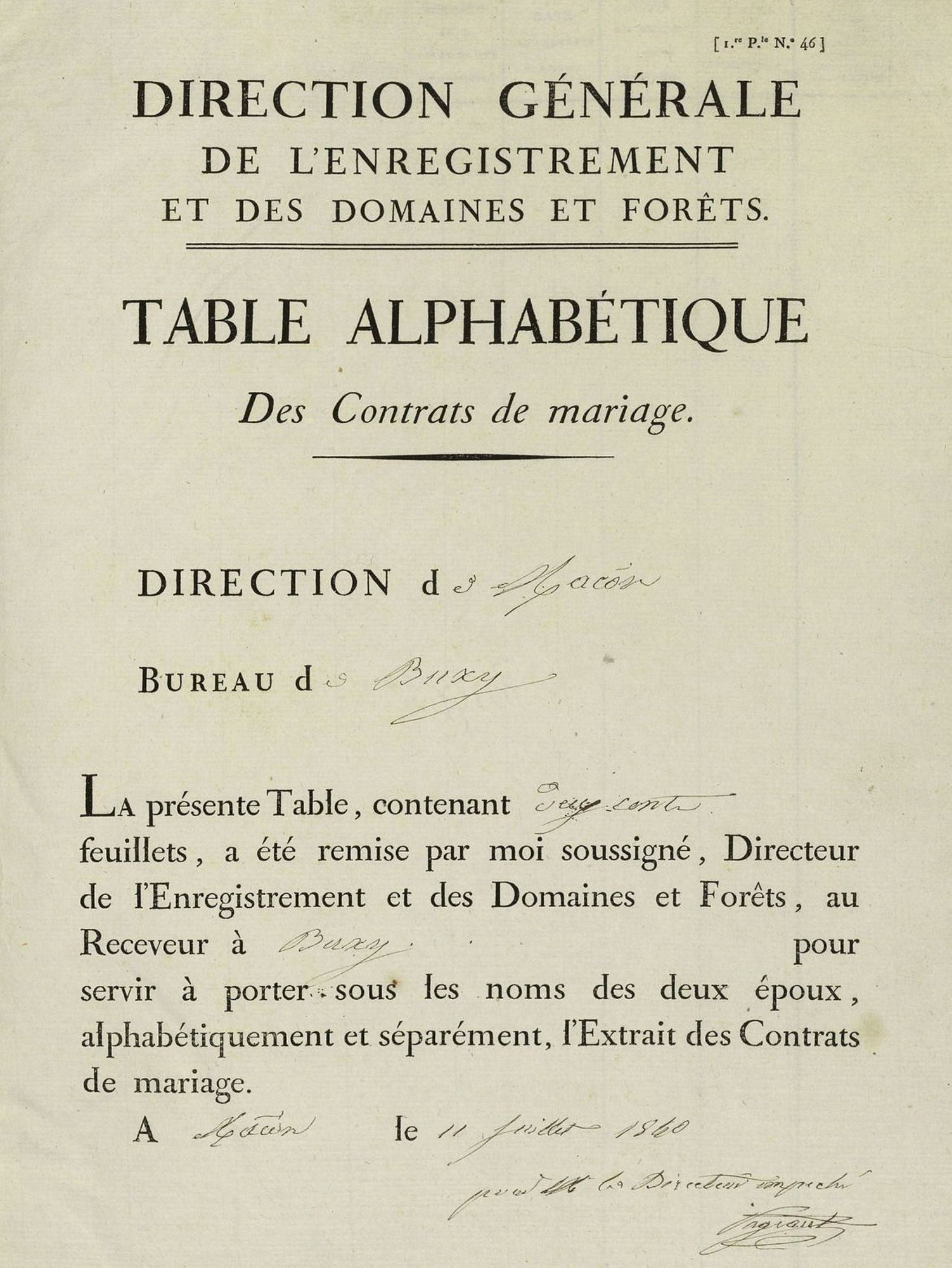 Nouveautés en ligne (Table des contrats de mariages, 3Q 9203).