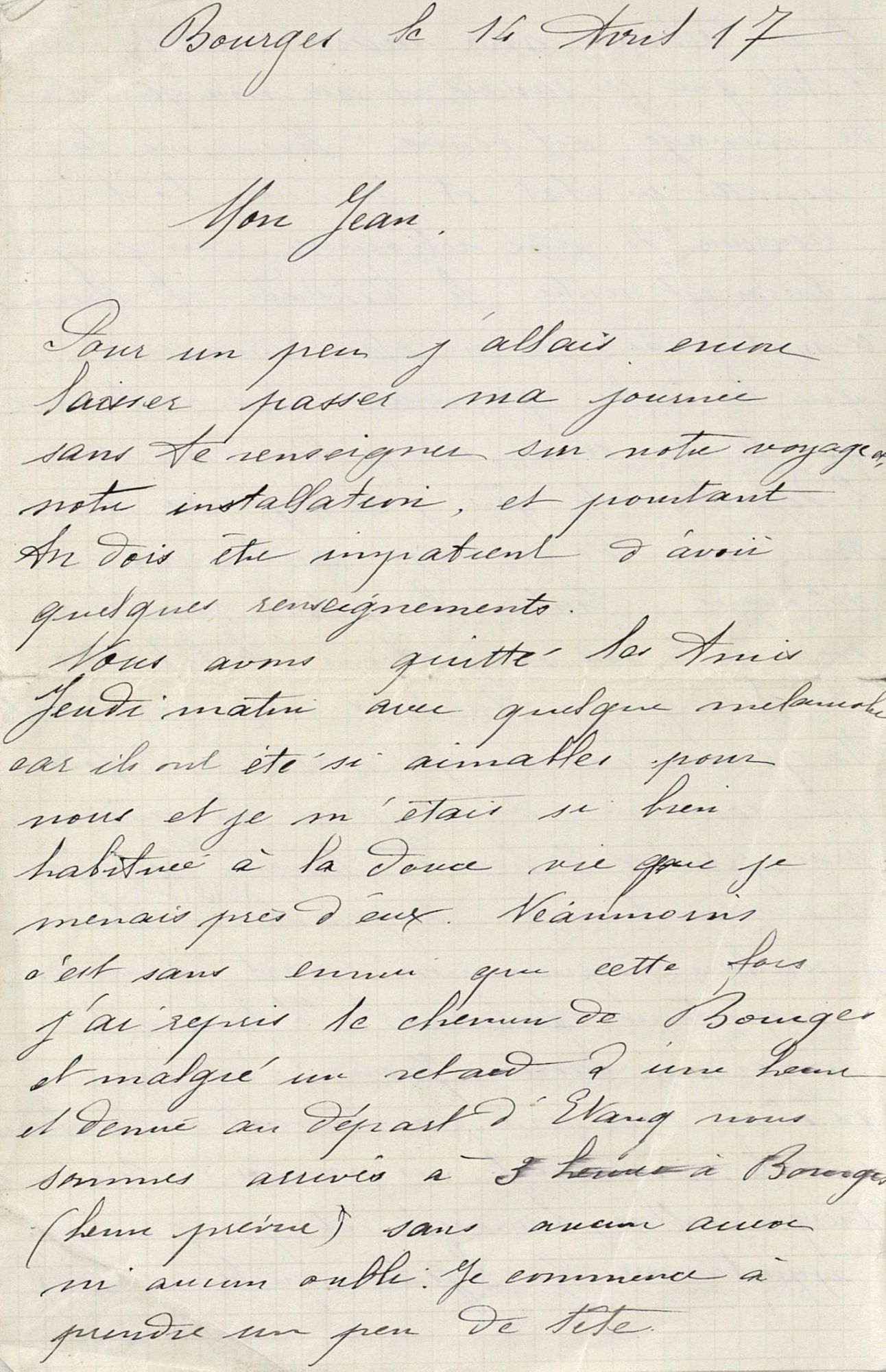 Lettre du 14 avril 1917