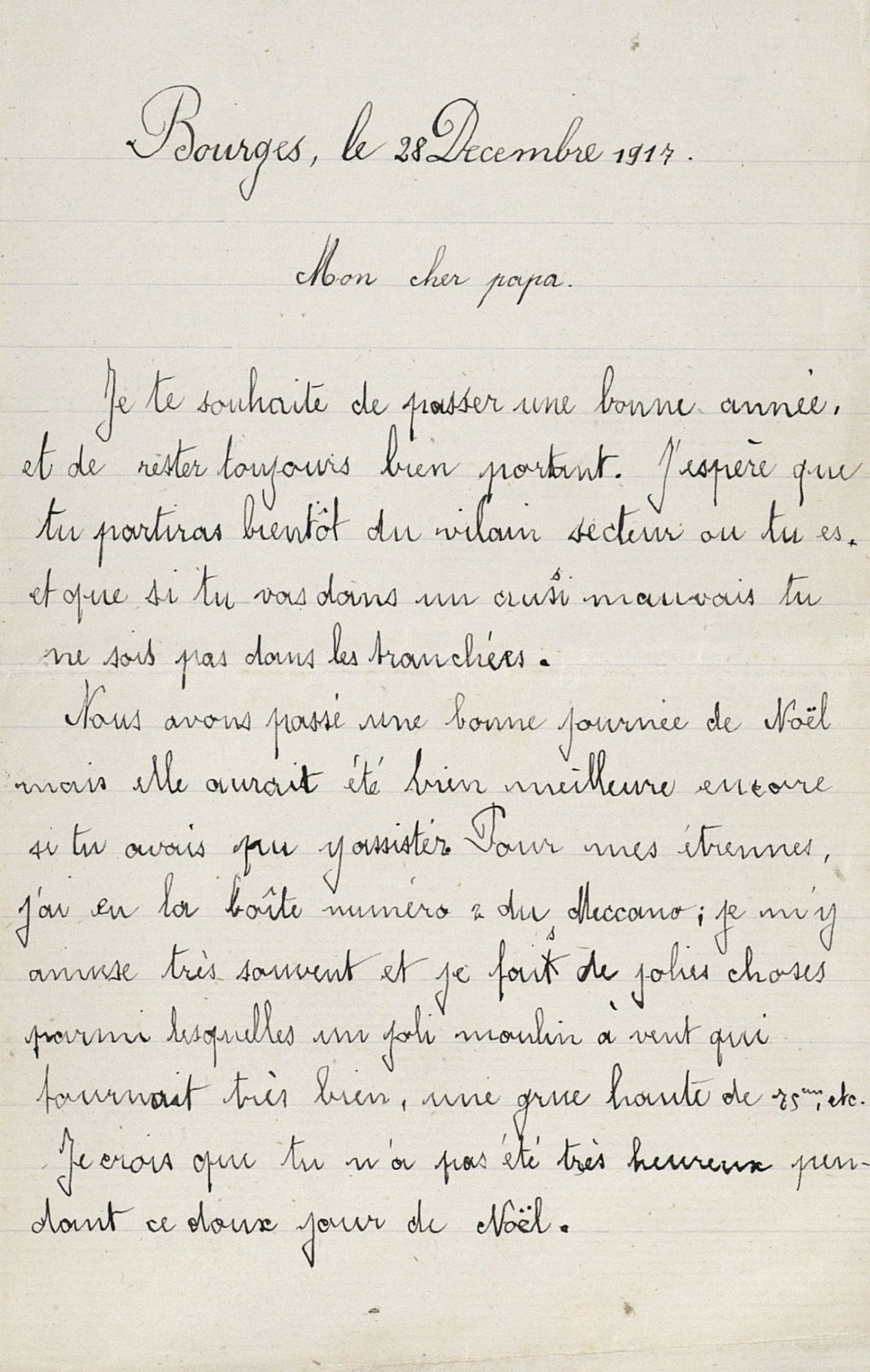 Lettre de Maurice du 28 décembre 1916