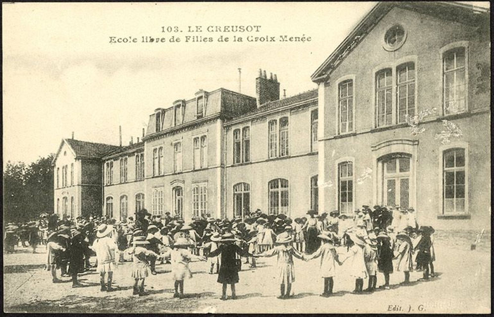 Ecole de filles de la Croix-Menée (40 lits pour malades). Collection privée.