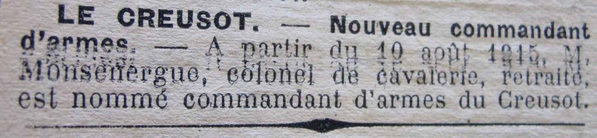 Le Progrès de Saône-et-Loire, 23 août 1915. ADSL PR 97/77