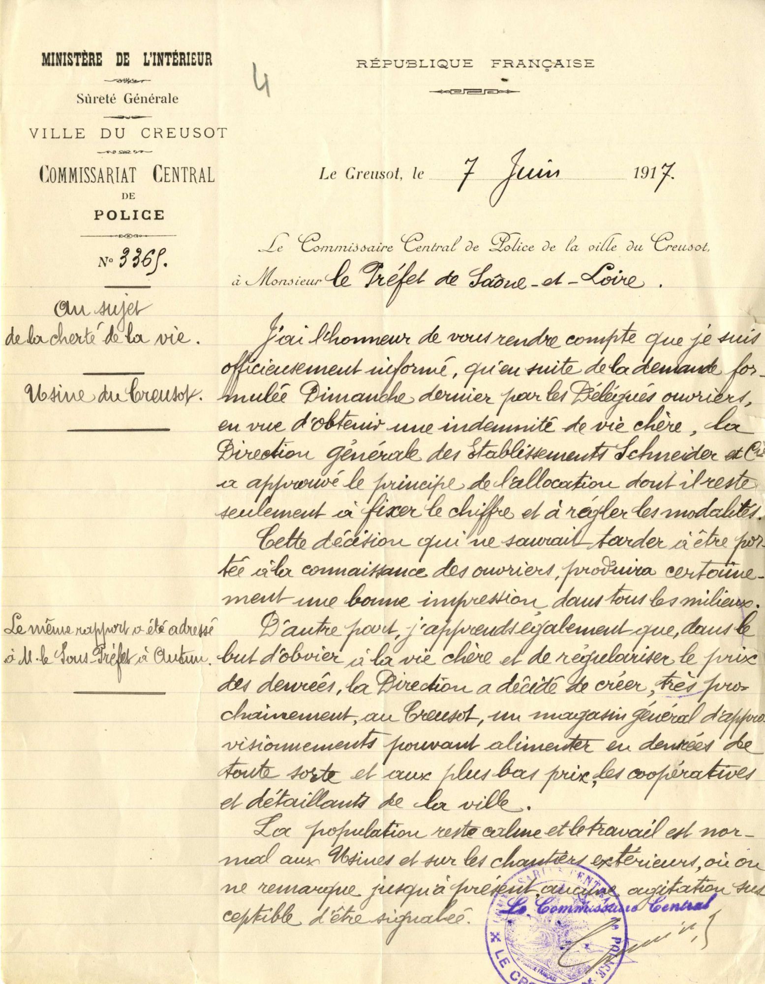 7 juin 1917. ADSL, M 3311