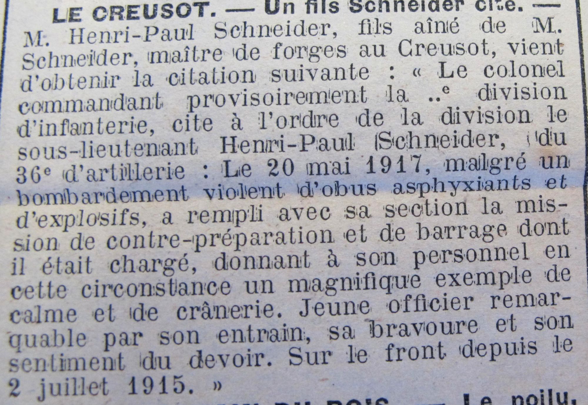 Le Progrès de Saône-et-Loire, 24 juin 1917. ADSL PR 97/80