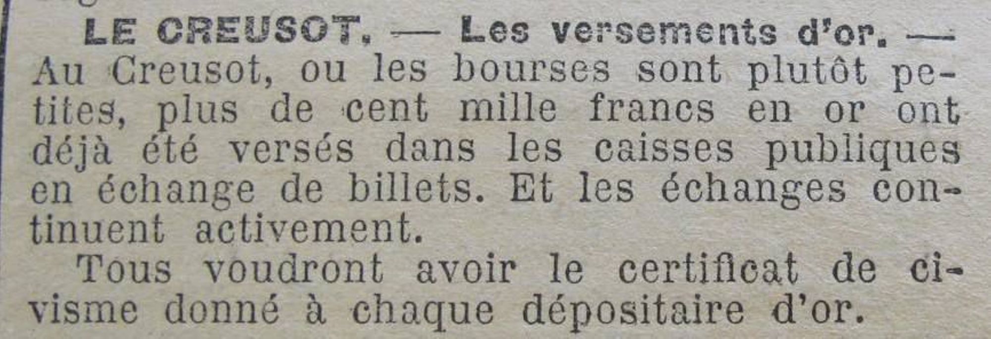Le Progrès de Saône-et-Loire, 27 juillet 1915. ADSL PR 97/77