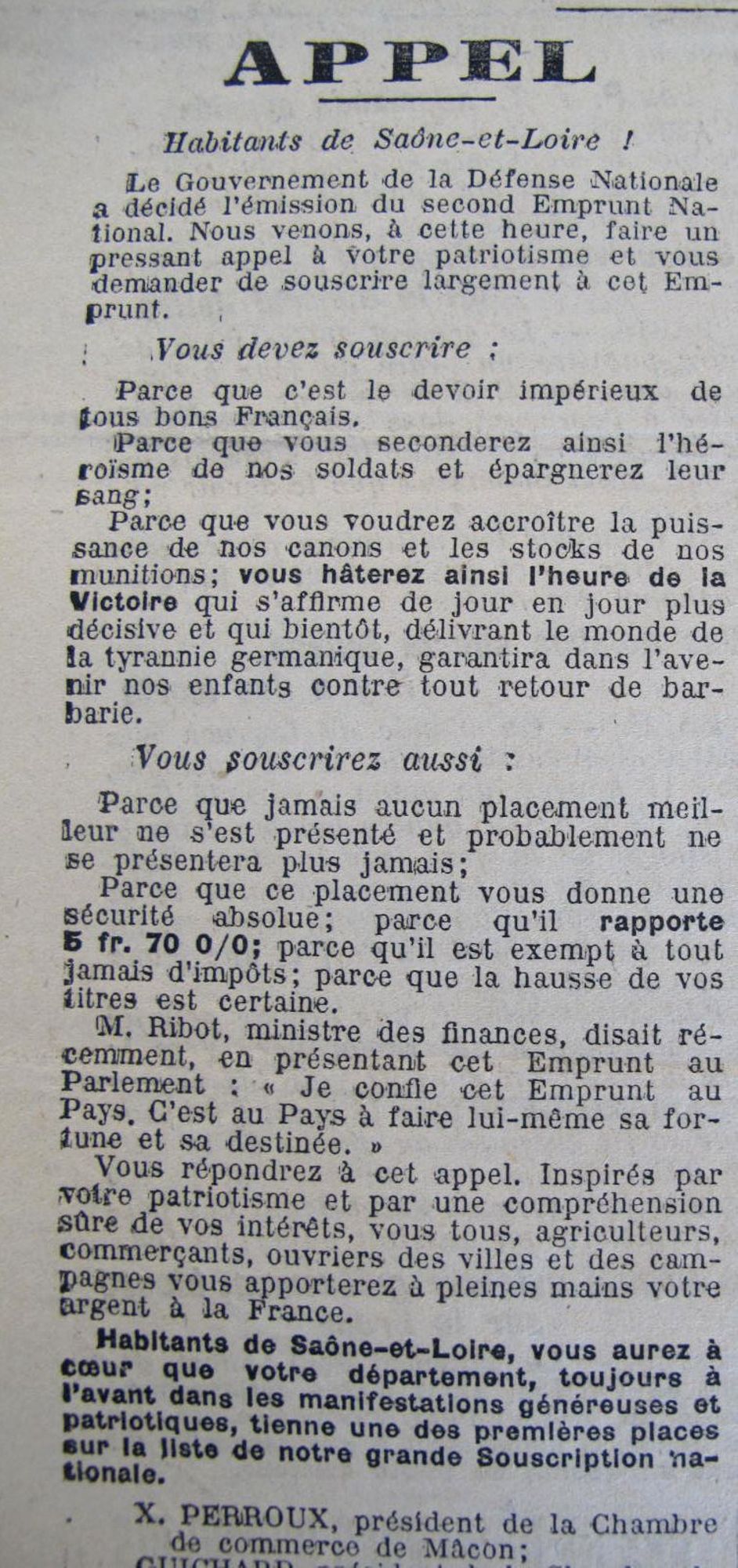 Le Progrès de Saône-et-Loire, 14 octobre 1916. ADSL PR 97/79