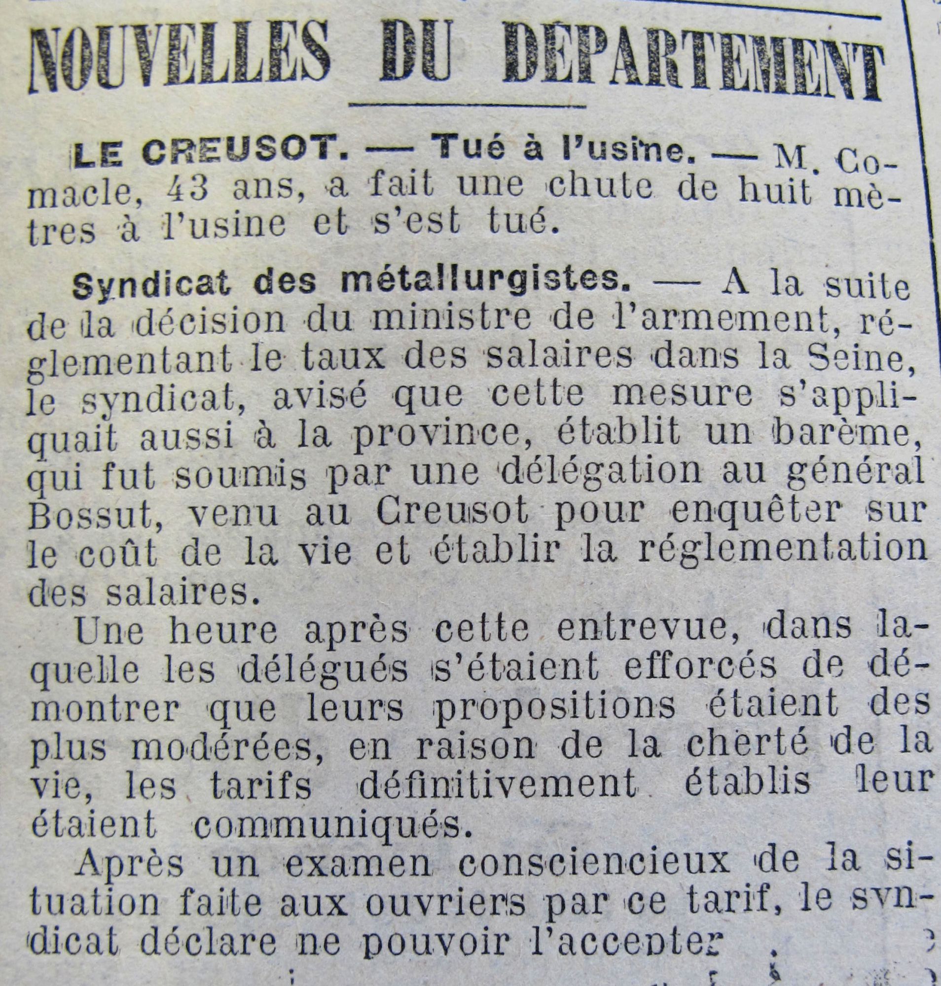 Le Progrès de Saône-et-Loire, 21 mai 1917. ADSL PR 97/80