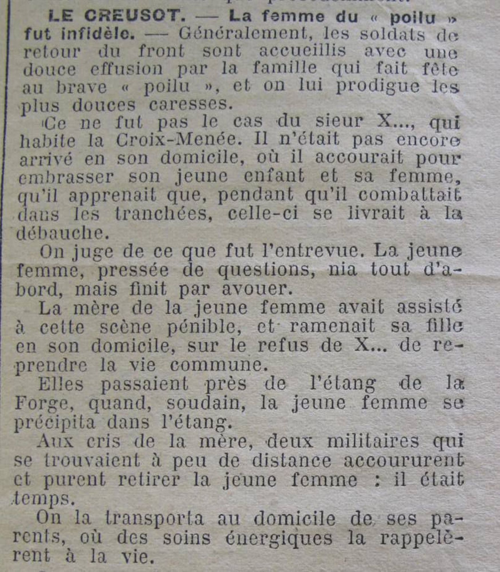 Le Progrès de Saône-et-Loire, 3 août 1915. ADSL PR 97/ 77