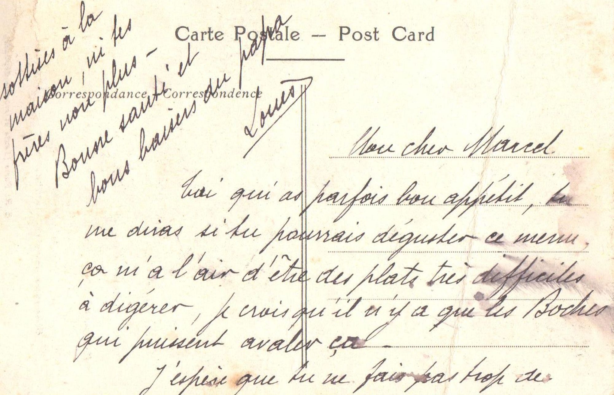Louis à son fils Marcel, page 2/2. Collection Rochette .