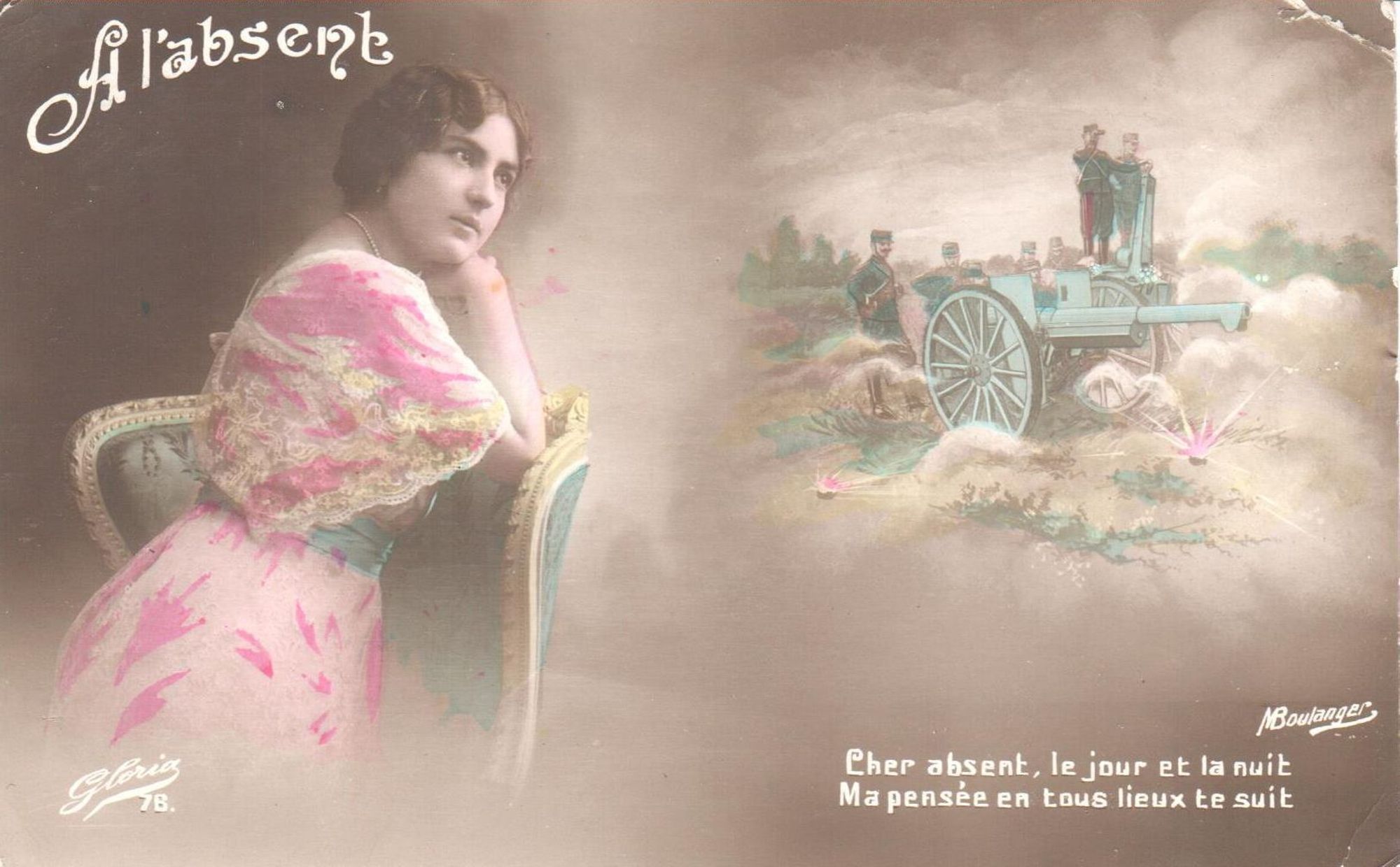 Francine à Louis, carte en circulation le 17 décembre 1914. Collection Rochette