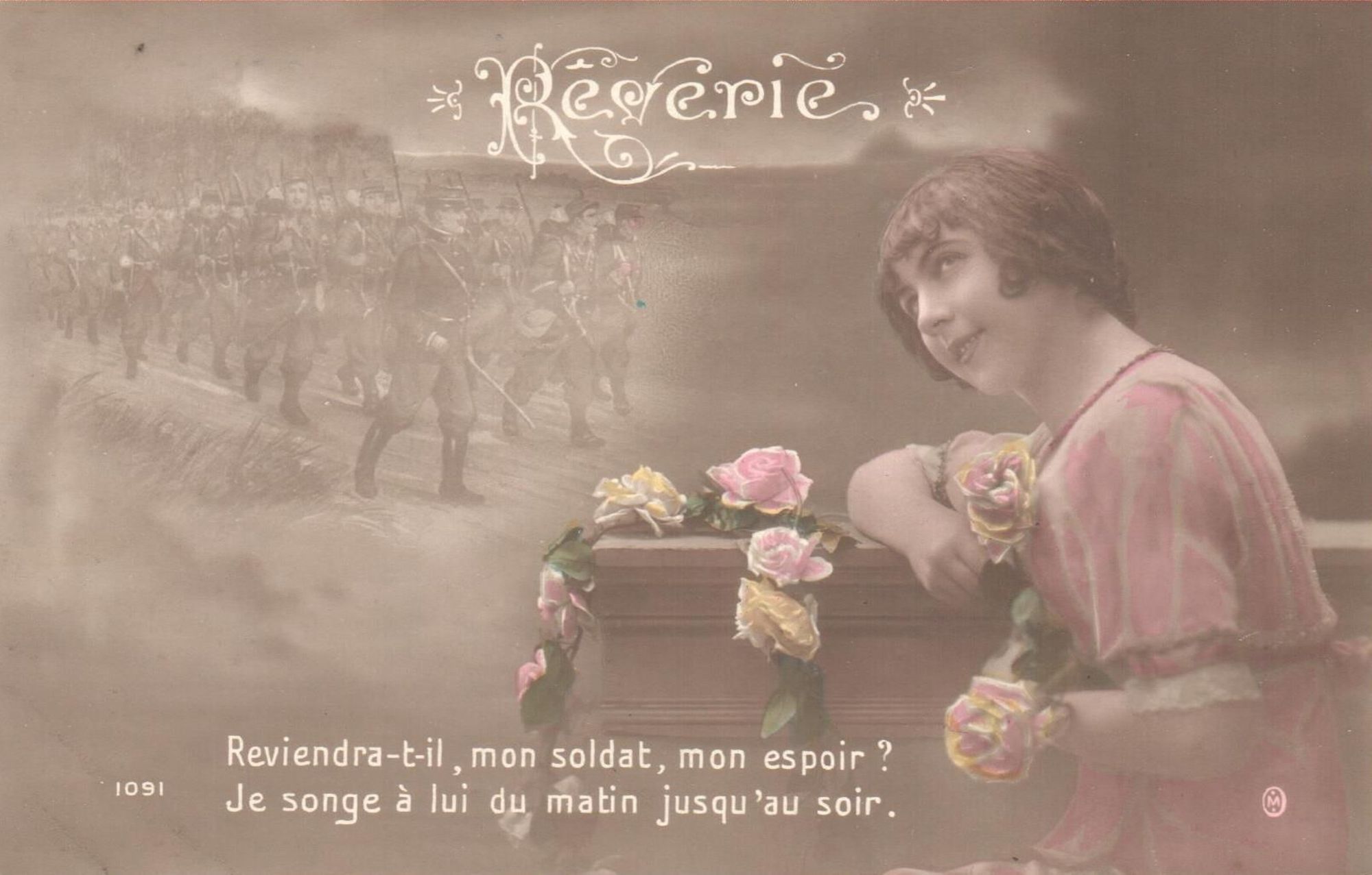 Francine à Louis, carte en circulation le 7 mars 1915. Collection Rochette