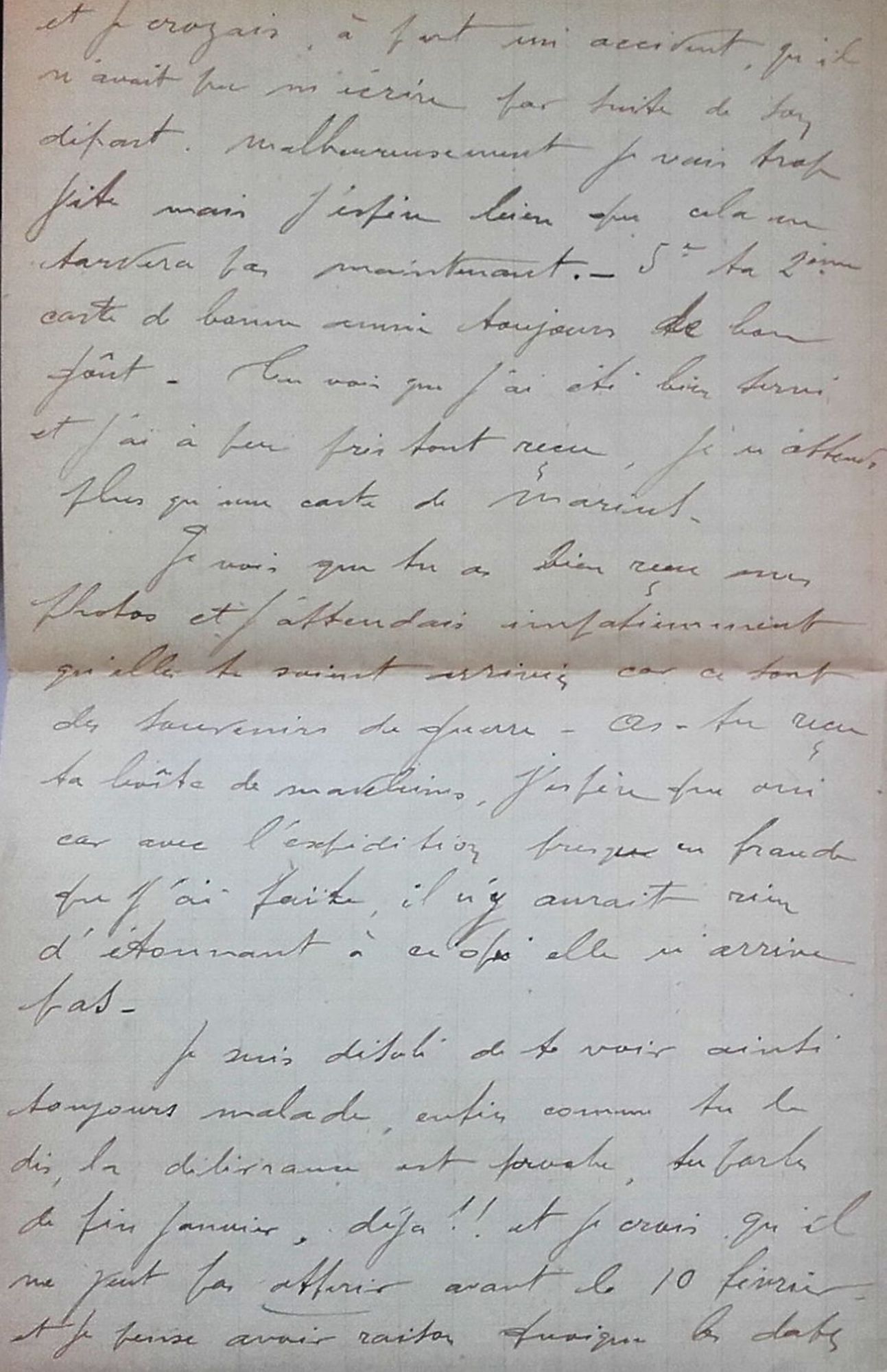 Lettre de Jean Jusot à son épouse Jeanne, 2 janvier 1915, page 2/4. CUCM, dépôt Famille Jusot
