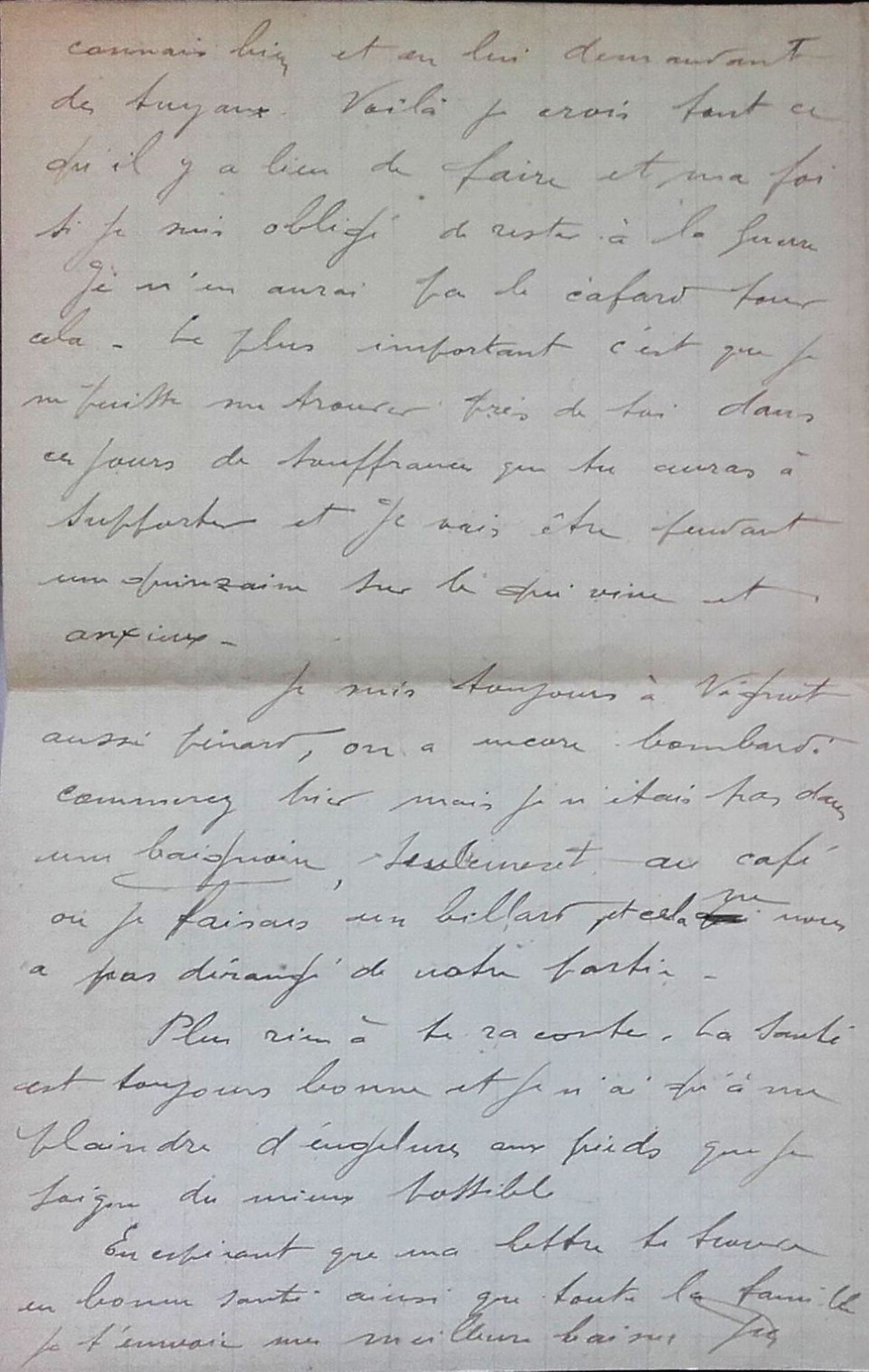 Lettre de Jean Jusot à son épouse Jeanne, 2 janvier 1915, page 4/4. CUCM, dépôt Famille Jusot