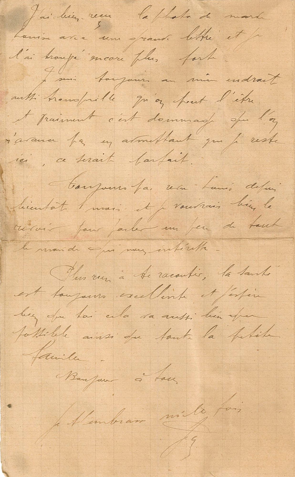 Lettre de Jean Jusot à son épouse Jeanne, 21 janvier 1917, page 4/4. CUCM, dépôt Famille Jusot